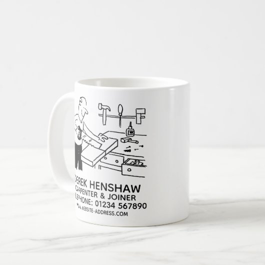 Carpenter & Joiner Business Promotion Coffee Tasse (Vorderseite Links)
