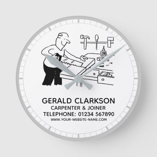 Carpenter & Joiner Round Clock Runde Wanduhr (Vorderseite)