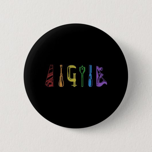 Carpenter LGBT Rainbow Woodworker Button (Vorderseite)