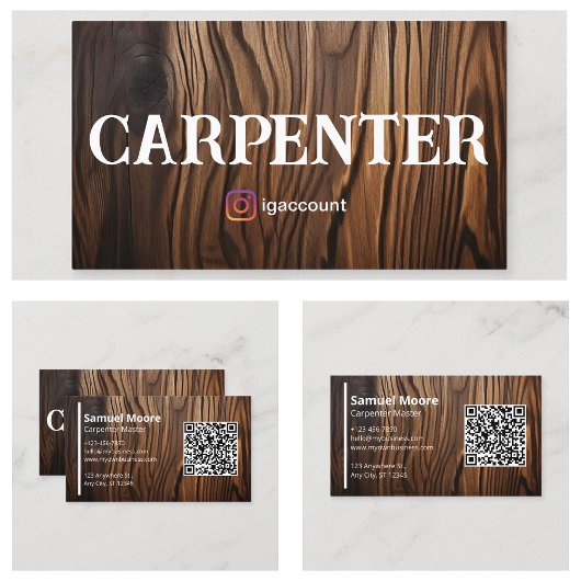 Carpenter Masculine Design Visitenkarte