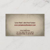 Carpenter Möbelhersteller Business Card Visitenkarte (Rückseite)