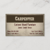 Carpenter Möbelhersteller Business Card Visitenkarte (Vorderseite)