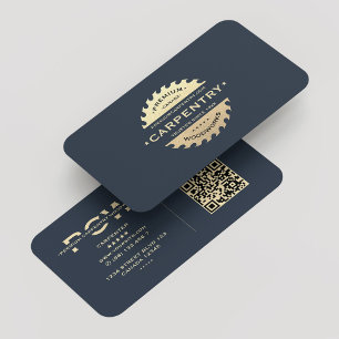 Carpenter Monogram Navy Blue Modern Visitenkarte