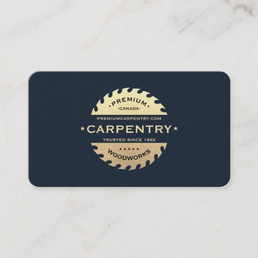 Carpenter Monogram Navy Blue Modern Visitenkarte (Vorderseite)
