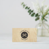 Carpenter Plywood Construction Business Card Visitenkarte (Stehend Vorderseite)