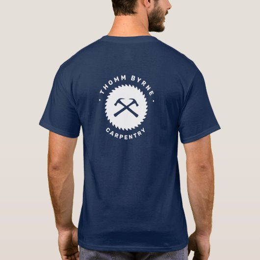 Carpenter Plywood Construction Navy Blue T-Shirt (Rückseite)