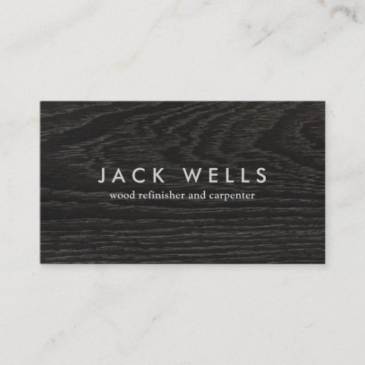 Carpenter Rustic Dark Wood Visitenkarte (Vorderseite)