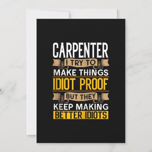 Carpenter Sarcastic Graphic Funny Carpentry Ankündigung (Vorderseite)