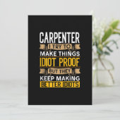 Carpenter Sarcastic Graphic Funny Carpentry Ankündigung (Stehend Vorderseite)