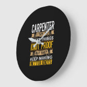 Carpenter Sarcastic Graphic Funny Carpentry Große Wanduhr (Winkel)