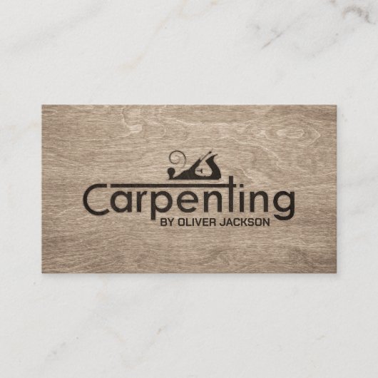 Carpenter Services cooler Logo-Text mit Planer Visitenkarte (Vorderseite)