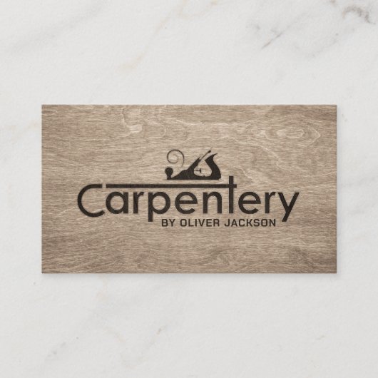 Carpenter Services cooler Logo-Text mit Planer Visitenkarte (Vorderseite)