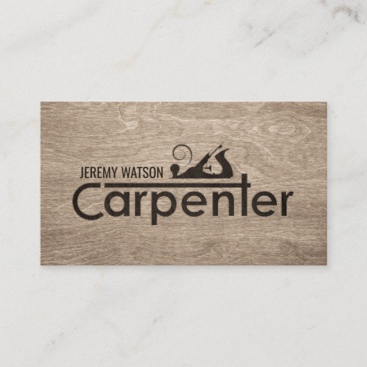 Carpenter Services cooler Logo-Text mit Planer Visitenkarte (Vorderseite)