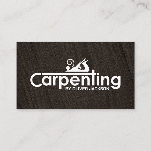 Carpenter Services cooler Logo-Text mit Planer Visitenkarte (Vorderseite)