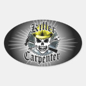 Carpenter Skull: Killer Carpenter Ovaler Aufkleber (Vorderseite)
