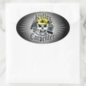 Carpenter Skull: Killer Carpenter Ovaler Aufkleber (Tasche)