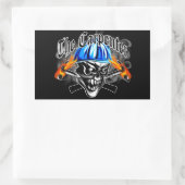 Carpenter Skull mit Hard Hat: Der Carpenter Rechteckiger Aufkleber (Tasche)