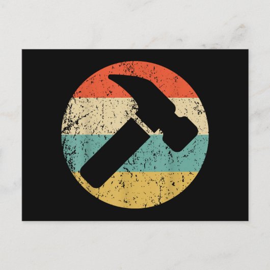 Carpenter Vintag Retro-Hammer Feiertagspostkarte (Vorderseite)