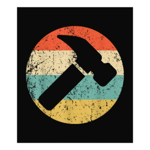 Carpenter Vintag Retro-Hammer Fotodruck