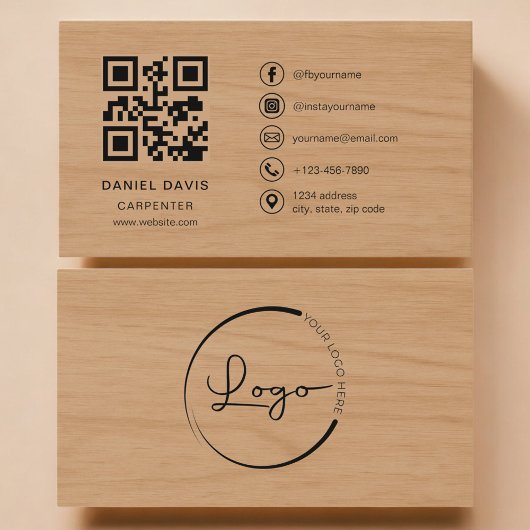 Carpenter Wood Professional QR Code Visitenkarte