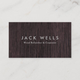 Carpenter Wood Worker Refinisher Dark Wood Grain Visitenkarte