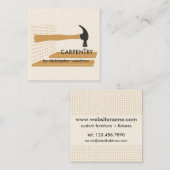 Carpenter Woodworker Business Card Quadratische Visitenkarte (Vorne/Hinten)