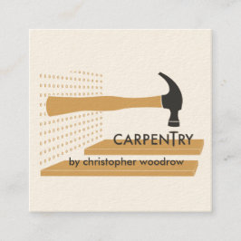 Carpenter Woodworker Business Card Quadratische Visitenkarte