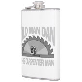 Carpenter Woodworking Old Man Dan Lumber Builder Flachmann (Links)