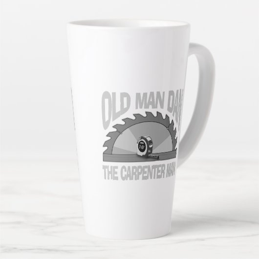 Carpenter Woodworking Old Man Dan Lumber Builder Milchtasse (Rechte Ecke)