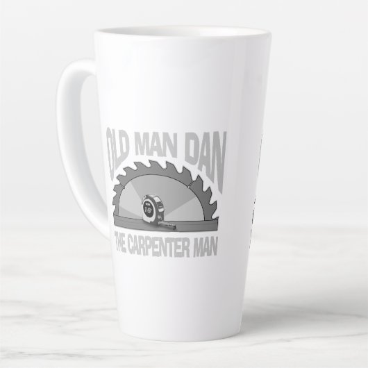 Carpenter Woodworking Old Man Dan Lumber Builder Milchtasse (Linke Ecke)