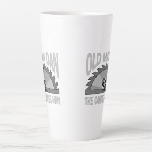 Carpenter Woodworking Old Man Dan Lumber Builder Milchtasse (Vorderseite)