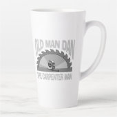 Carpenter Woodworking Old Man Dan Lumber Builder Milchtasse (Rechts)