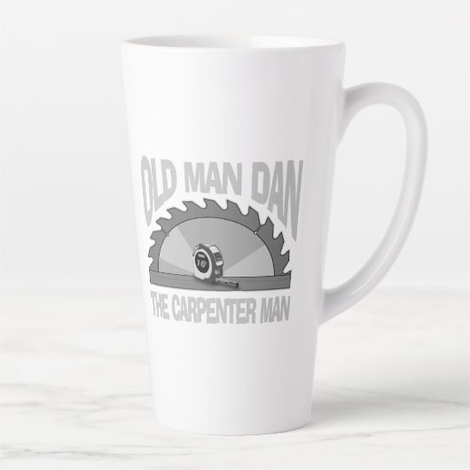 Carpenter Woodworking Old Man Dan Lumber Builder Milchtasse (Rechts)