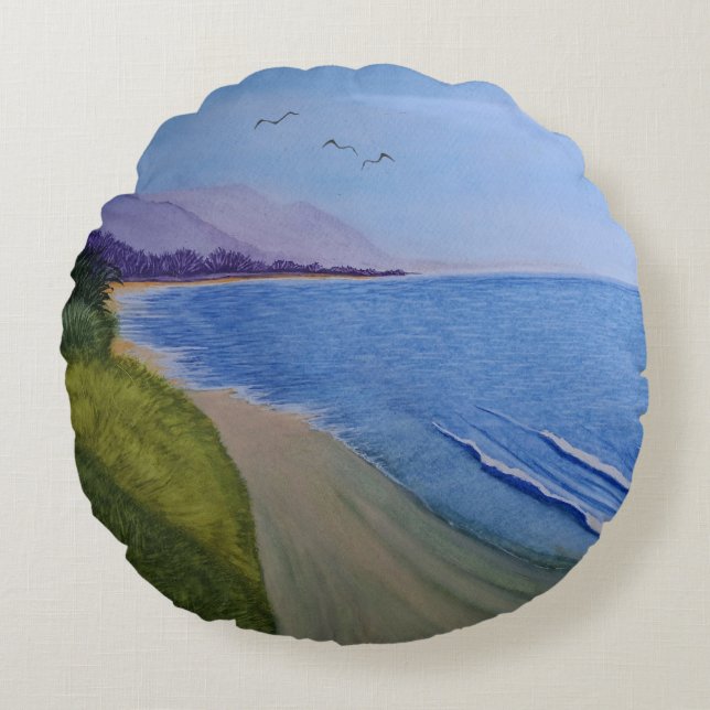 Carpenteria Coast Rundes Kissen (Vorderseite)
