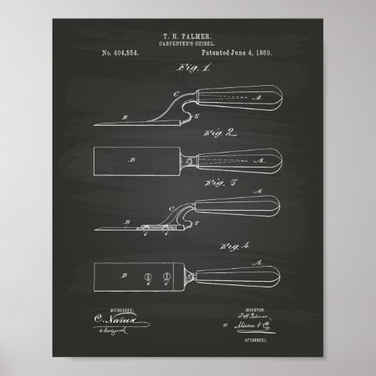 Carpenter's Chisel 1889 Patentenkabine Poster (Vorne)