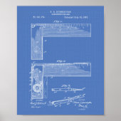 Carpenter's Square 1893 Patent Art Blueprint Poster (Vorne)