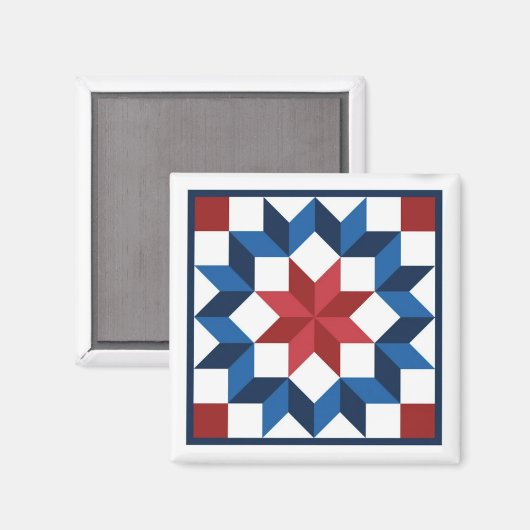 Carpenter's Star Barn Quilt Magnet (Vorderseite/Rückseite)