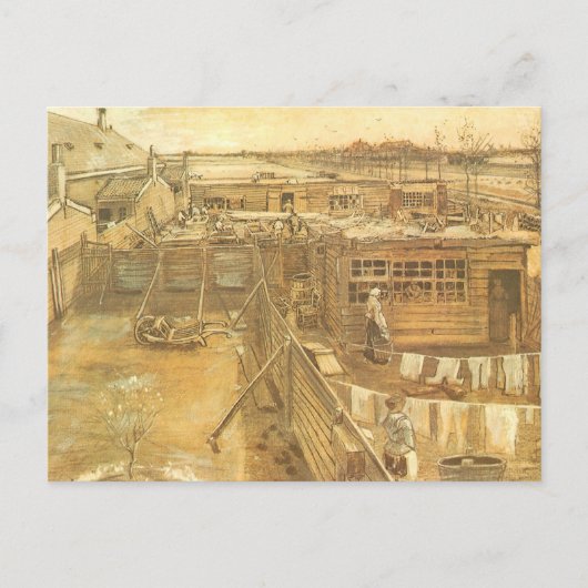 Carpenter's Yard and Laundry by Vincent van Gogh Postkarte (Vorderseite)
