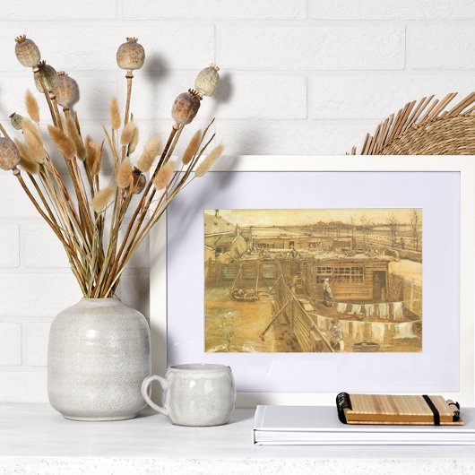 Carpenter's Yard and Wäsche von Vincent van Gogh Poster