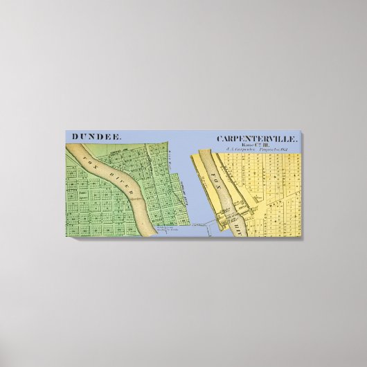 CARPENTERSVILLE DUNDEE ILLINOIS 1871 KARTE LEINWANDDRUCK (Vorderseite)