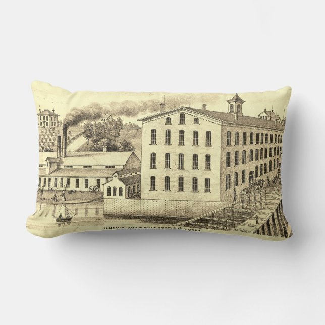 Carpentersville Illinois 1871 Illinois Iron Bolt Lendenkissen (Vorderseite)