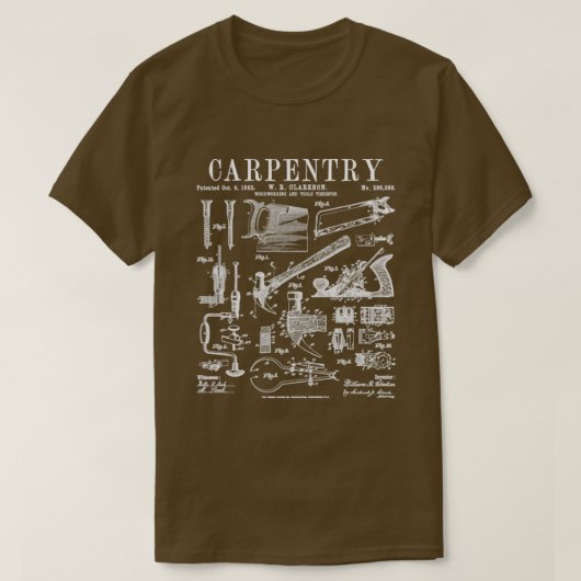 Carpentry Carpenter Tools Handyman Vintag Patent T-Shirt (Design vorne)