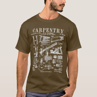 Carpentry Carpenter Tools Handyman Vintag Patent T-Shirt