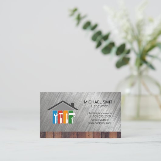 Carpentry | Hardware-Tools | Baumeister Visitenkarte (Stehend Vorderseite)