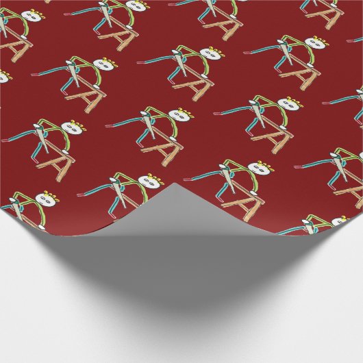 Carpentry Stickman Geschenkpapier (Ecke)