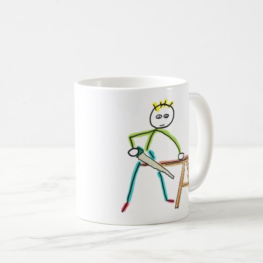 Carpentry Stickman Kaffeetasse (VorderseiteRechts)