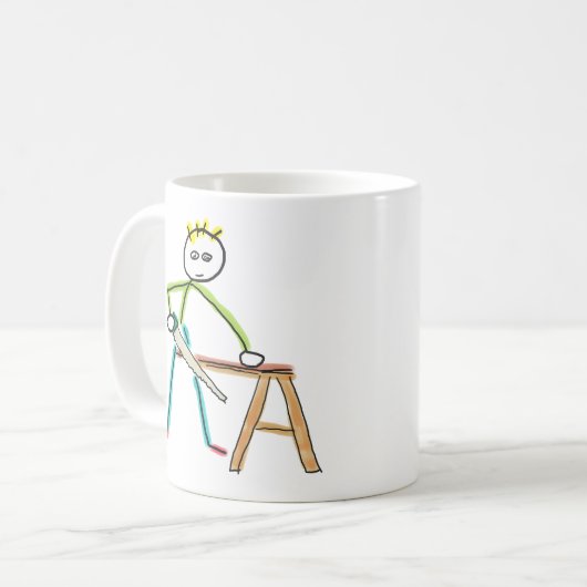 Carpentry Stickman Kaffeetasse (Vorderseite Links)