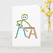 Carpentry Stickman Karte (Gelbe Blume)