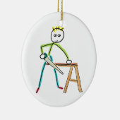Carpentry Stickman Keramik Ornament (Rechts)