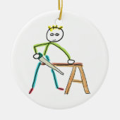Carpentry Stickman Keramik Ornament (Vorne)